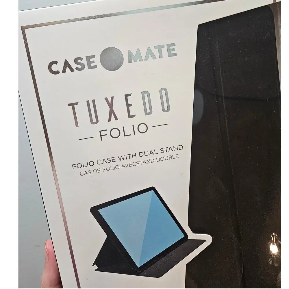 CaseMate Tuxedo Folio ~ Black Folio Case with Dual Stand 10.2